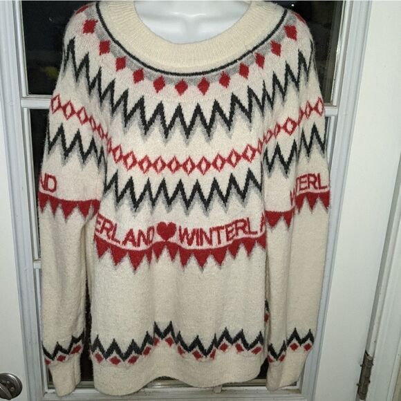 H&M Wool Blend Winterland  Crewneck Sweater - Picture 1 of 8